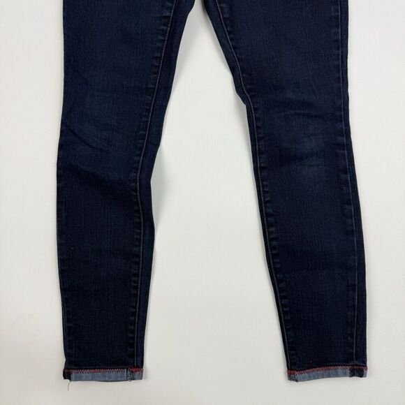 Gap Dark Wash Denim Blue Jeans Skinny Leg Ankle Cuffed 2/26 Jegging Stretch - Picture 4 of 10